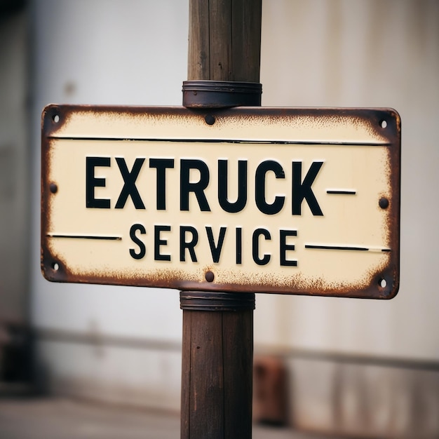 Service motivational phrase sign on old wood with blurred background