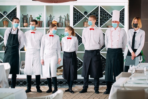 The service team of a restaurant