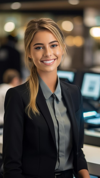 Service with a Smile Young and Attractive Saleswoman and Cashier Assisting Happy Customers