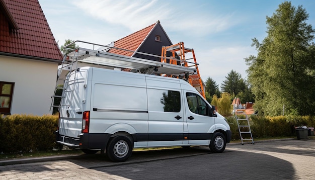 Services van of solar panel installation