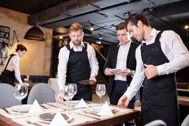 Serving tables for banquet