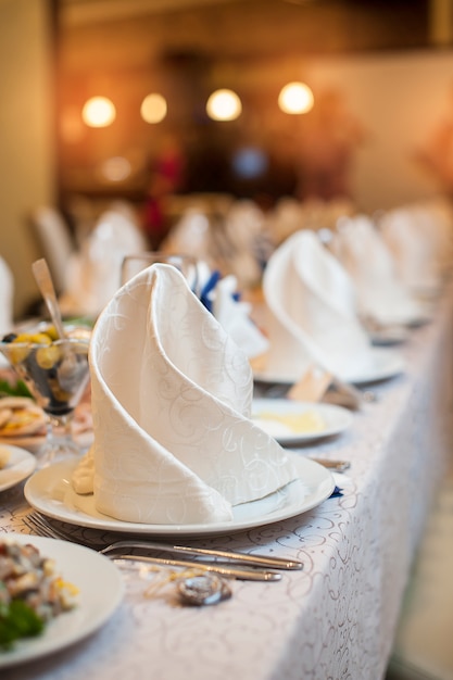 Serving wedding table at celebration