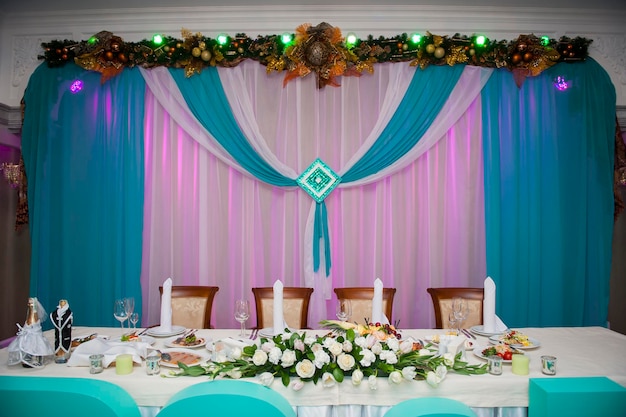 Serving wedding table in the New Year theme