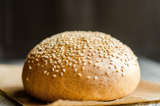 Sesame bun with seeds