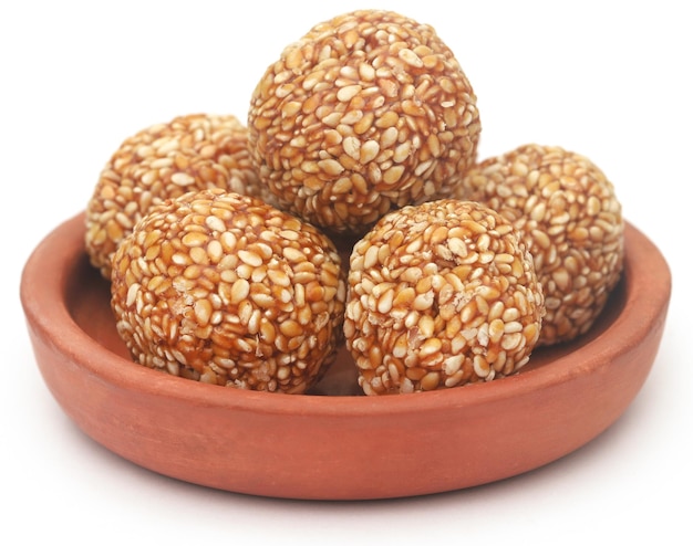 Sesame caramel laddu