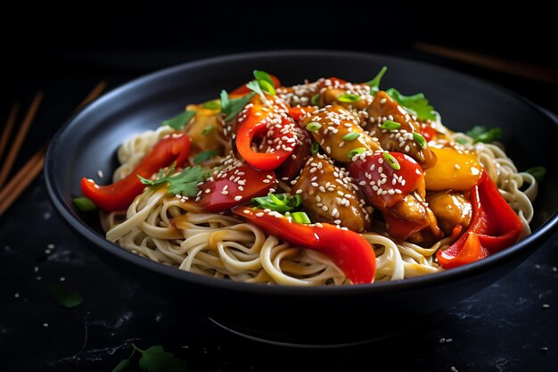 Sesame noodle bowl dinner recipe food