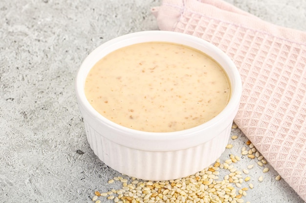 Sesame sauce dip in the bowl