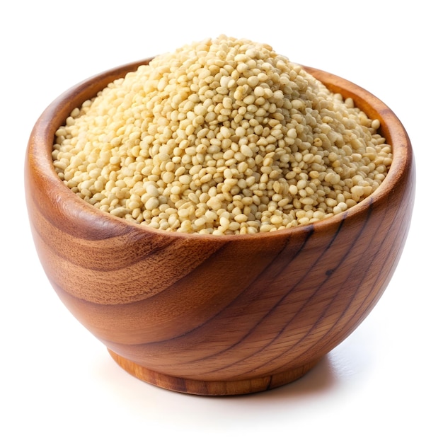 Sesame Seed in a wooden bowl on a white background Sesame Seed