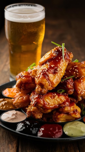 Sesame and Soy Chicken Wings with Beer