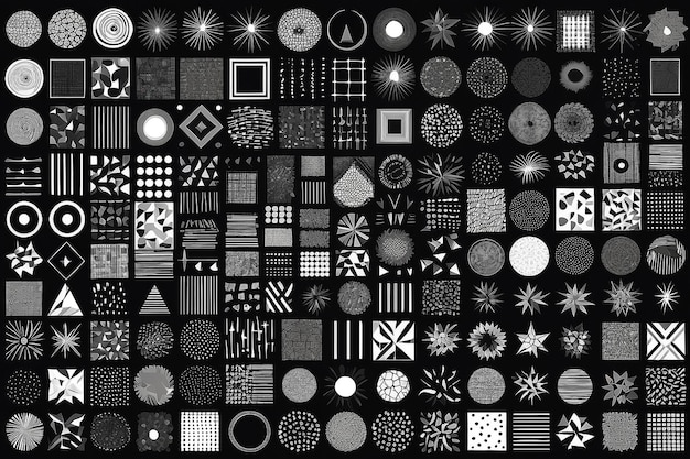 Set of 100 geometric shapes Memphis design retro elements for web vintage advertisement