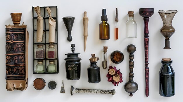 Photo set of alchemical tools