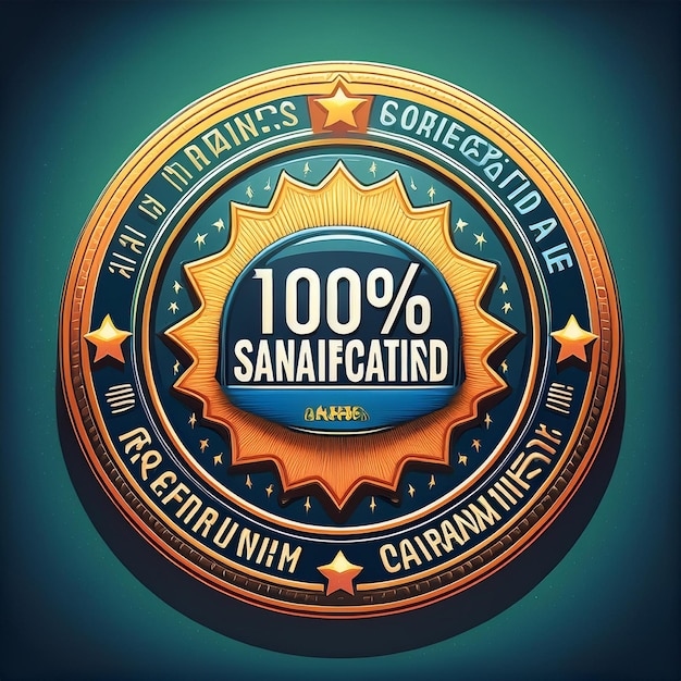 Photo a set of badges with the text satisfaction guaranteed showcasing different