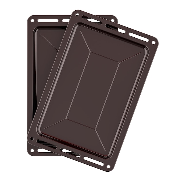 Set of baking cookie sheets drip pans 3D rendering