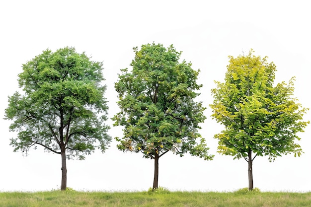 Set beautiful trees isolated on white background