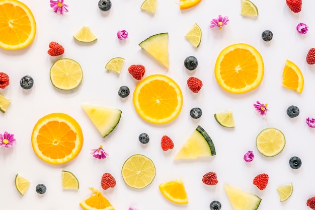 Set of berries and fruits