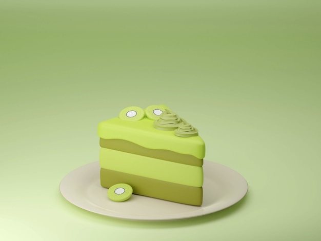 Set of Birthday Cakes Birthday Party Elements 3d rendering