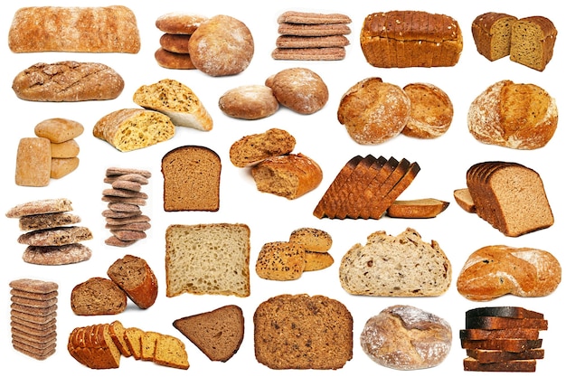 Set of bread isolated