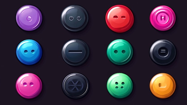 Photo a set of buttons with a funny face on them