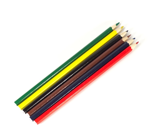 Set of color pencils isolated