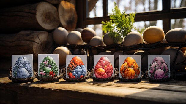 Set of colorful Easter eggs