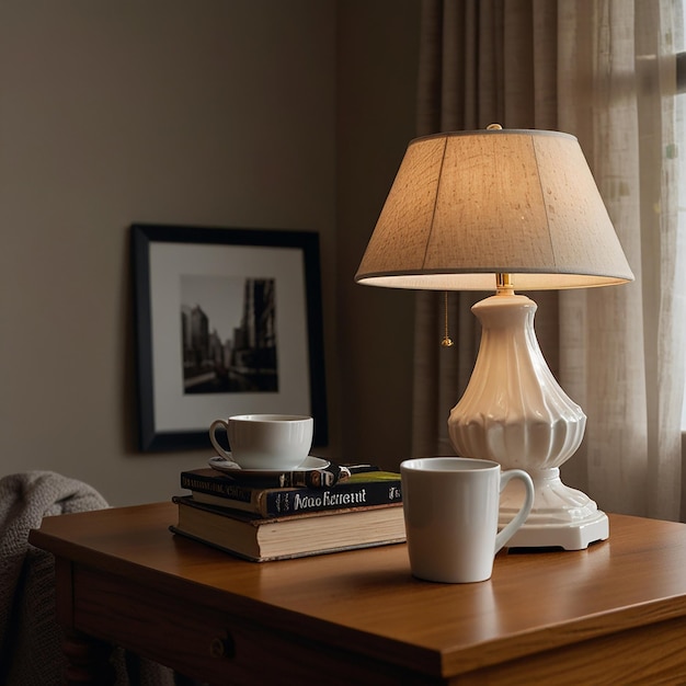 A set of commercial film product photography a white desk lamp