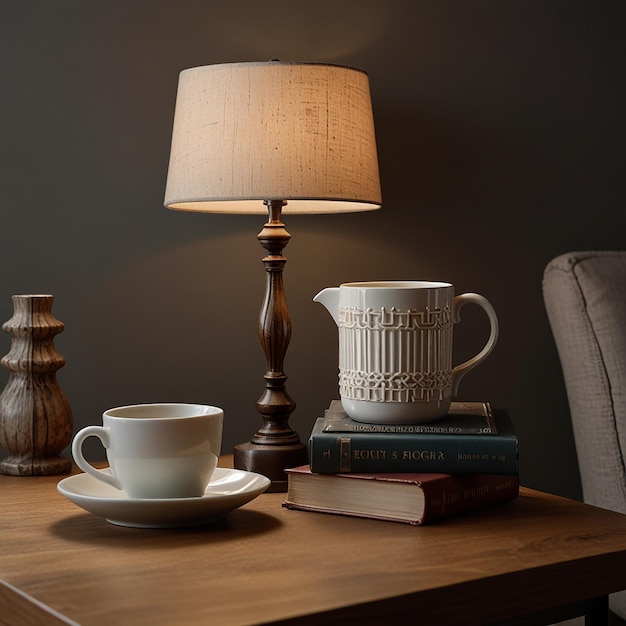 A set of commercial film product photography a white desk lamp