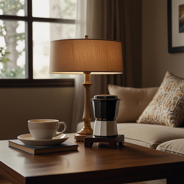 A set of commercial film product photography a white desk lamp