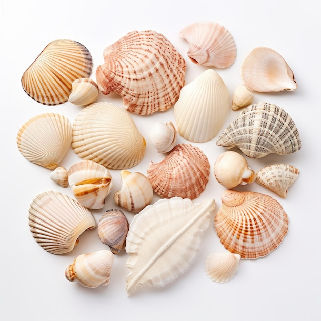 Set of common cockle shells isolated on a white background