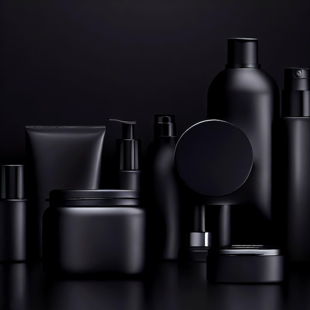 Set of cosmetic bottles Generative AI