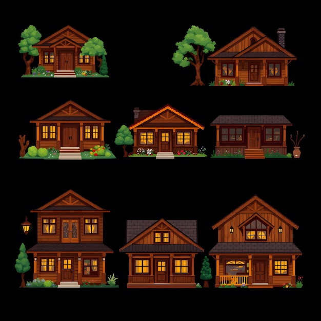 Photo set craftsman bungalows with low pitched roofs and wide porches handcrafted woodwork built in furn