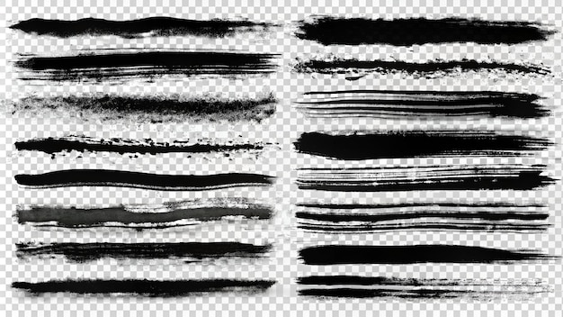 Set of different grunge brush strokes Set of grunge dividers