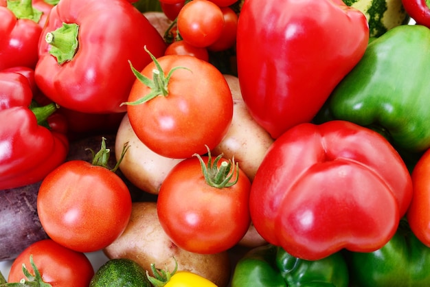 Set of different vegetables isolated on white