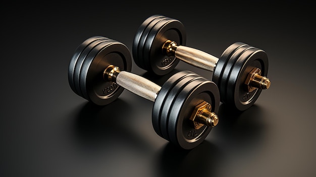 Photo a set of dumbbells with the words  dumbbells  on the bottom