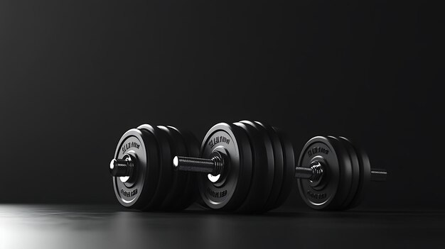 Photo a set of dumbbells with the words dumbbells on the side