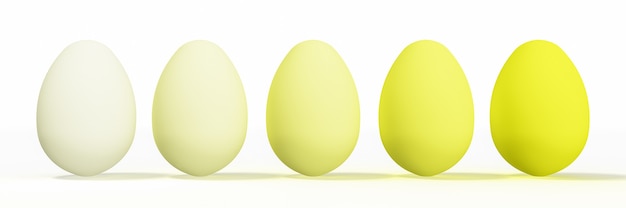 Set of Easter eggs on white background