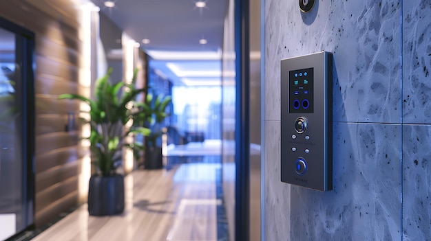 a set of electrical switches are on the wall of a building