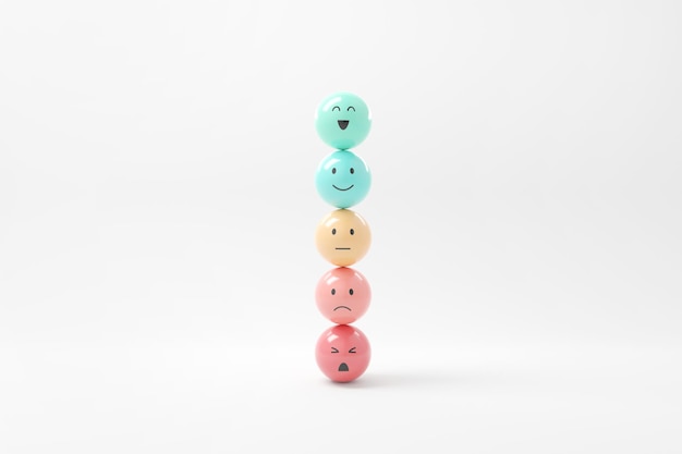 Set of emoji emoticons with sad and happy mood