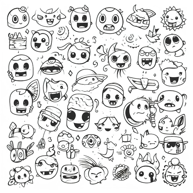 a set of emoji face