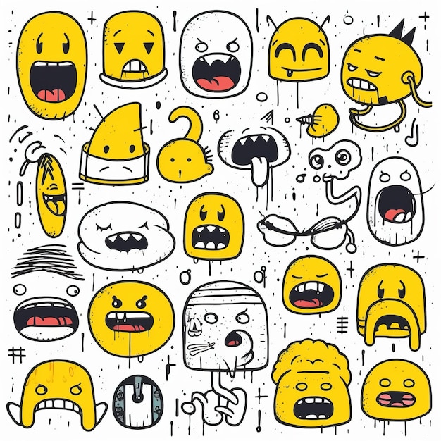 a set of emoji face