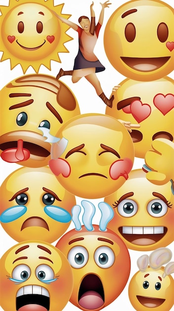 Photo a set of emoji face