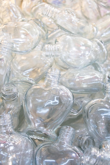 Set of Empty little transparent bottles