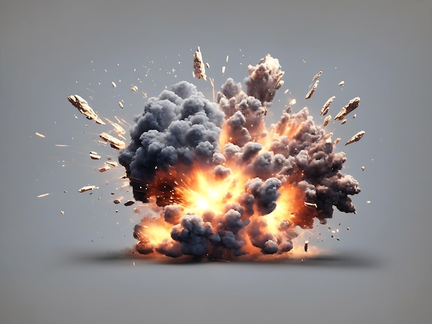 Set of explosions isolatedbackground