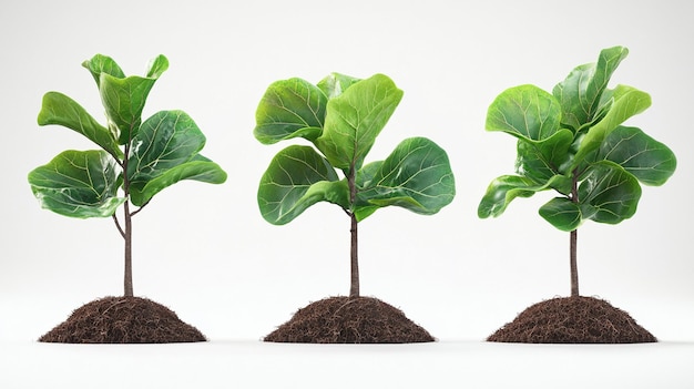 Set of Fiddle Leaf Fig Plants