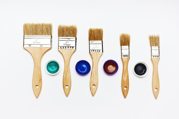 Photo set of five new renovation brushes