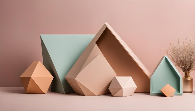 a set of folded wooden boxes by architect