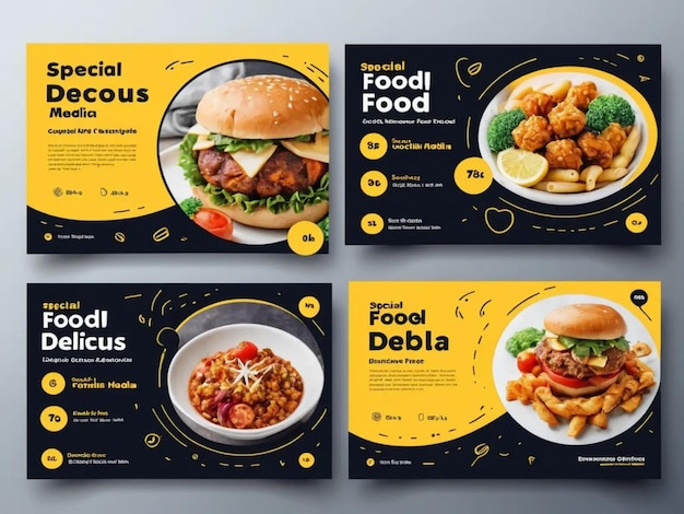 a set of food menus with the words food and food on them