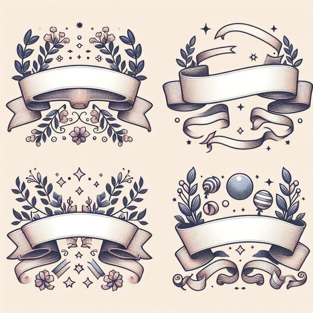 Photo a set of four different designs for a wedding