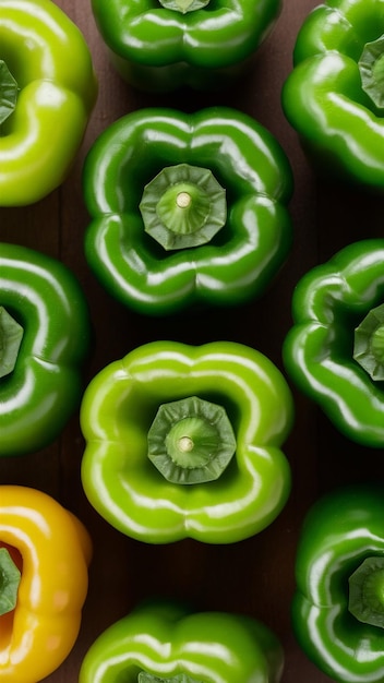 Photo set of fresh green bell peppers on transparency background png