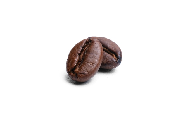 Set of fresh roasted coffee beans isolated on white background