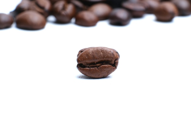 Set of fresh roasted coffee beans isolated on white background